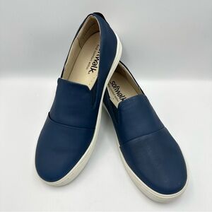 Softwalk Blue Alexandria Leather Syn Upper Slip On Womens 8.5N Arch Support